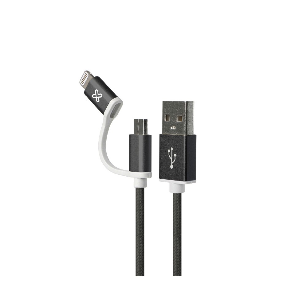 CABLE USB MICROUSB/LIGHTNING KAC-210BK KLIPX