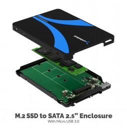 CAJA 2.5" DISCO DURO EC-M2CU M.2 SSD SABRENT